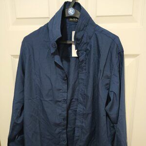 NWT Dark Blue XL Long Sleeve Button Down Men's Shirt from Bao Lan Fu Shi Mans